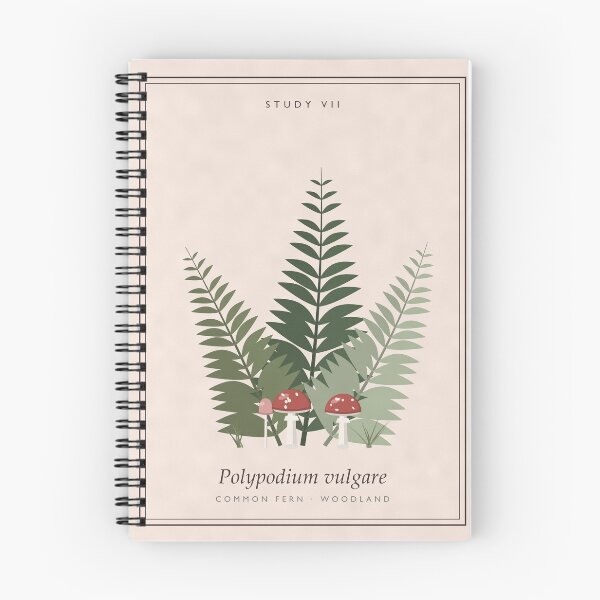 Item preview, Woodland Ferns and Mushrooms Botanical Study designed and sold by ChromaLens.