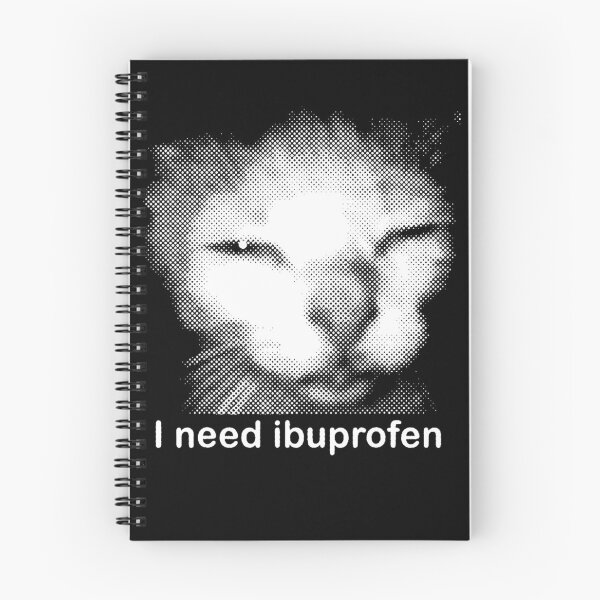 Item preview, I Need Ibuprofen Funny Vintage Graphic Cat Meme designed and sold by fibiiiartstudio.