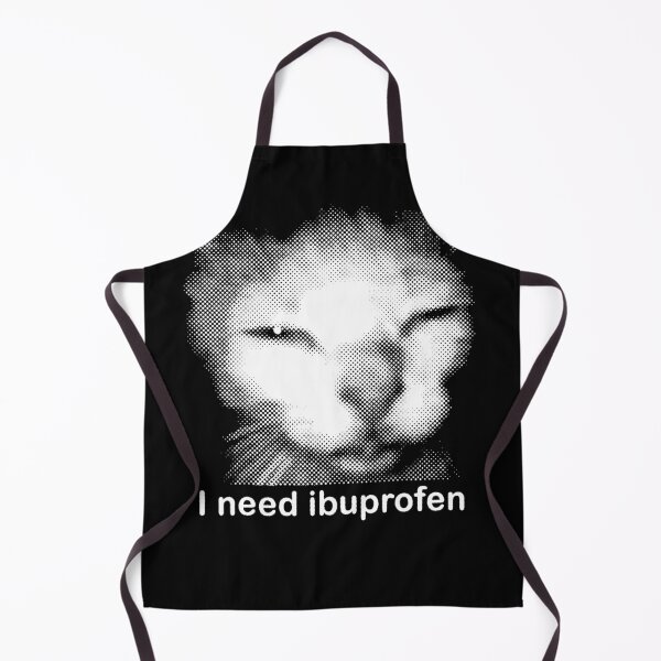 Item preview, I Need Ibuprofen Funny Vintage Graphic Cat Meme designed and sold by fibiiiartstudio.