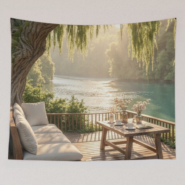 Item preview, Willow Lake Sanctuary - Morning Waterside Retreat designed and sold by nhk999.