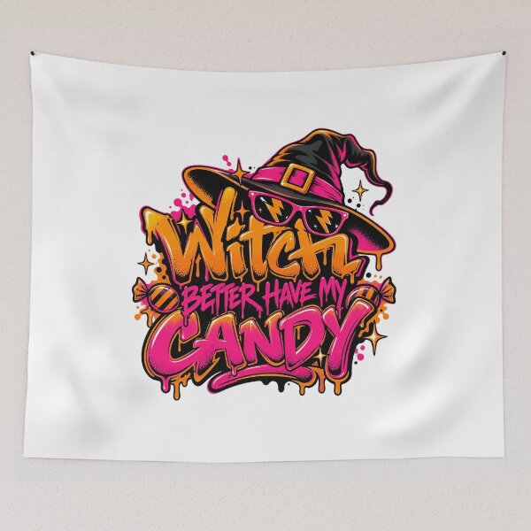 Item preview, Witch Better Have My Candy Funny Halloween Graffiti Witch Design designed and sold by MotiveStuff.