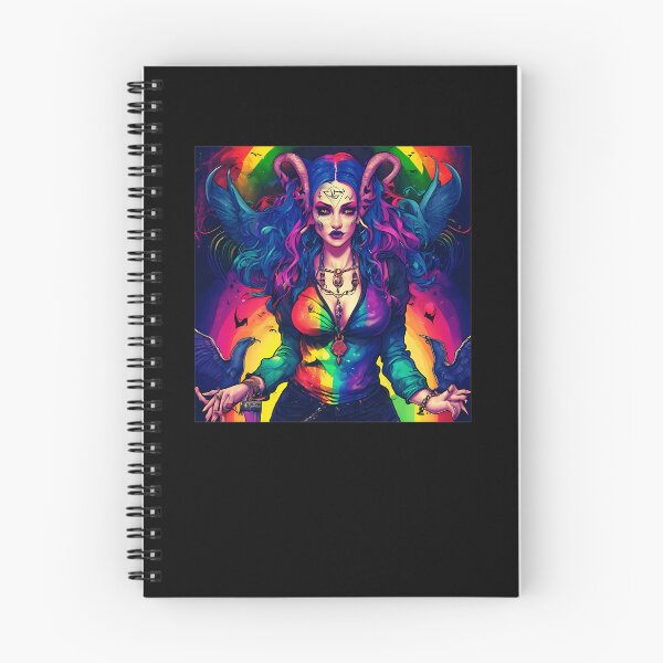Item preview, Rainbow Witch Horned Goddess Psychedelic Fantasy Art designed and sold by DuangpornShea.
