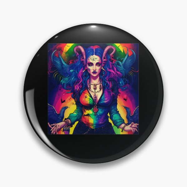 Item preview, Rainbow Witch Horned Goddess Psychedelic Fantasy Art designed and sold by DuangpornShea.