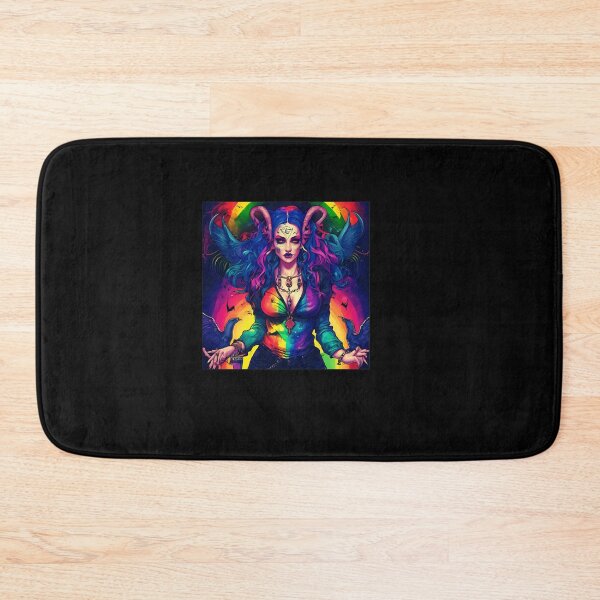 Item preview, Rainbow Witch Horned Goddess Psychedelic Fantasy Art designed and sold by DuangpornShea.