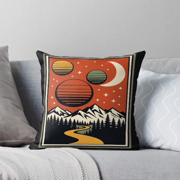 Item preview, Retro Cosmic Mountain Landscape Vintage Space Nature designed and sold by BeardWave.