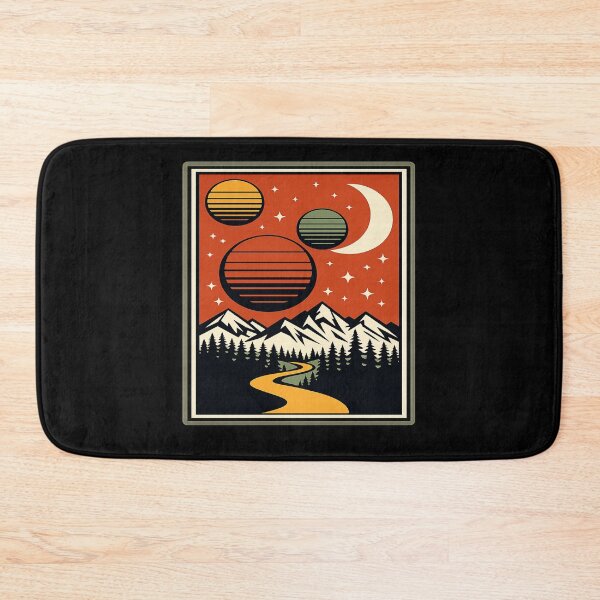 Item preview, Retro Cosmic Mountain Landscape Vintage Space Nature designed and sold by BeardWave.