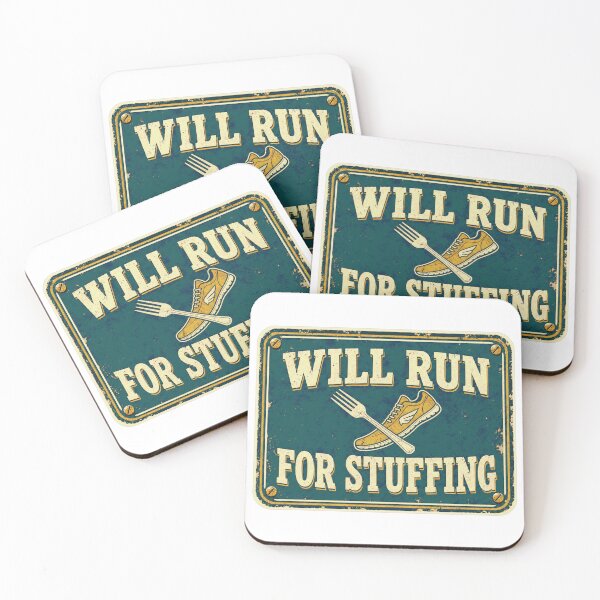 Item preview, Will Run For Stuffing Funny Turkey Trot Enamel Sign designed and sold by BoosterShop.