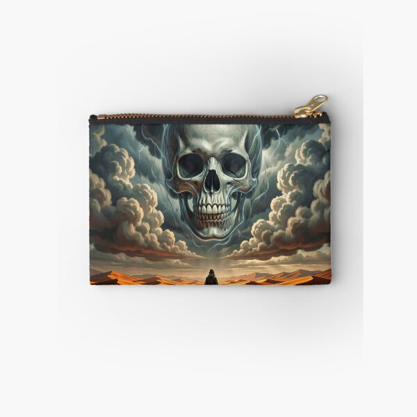 Item preview, Lone Wanderer Faces Giant Skull in Stormy Sky designed and sold by Marcu Ioachim.