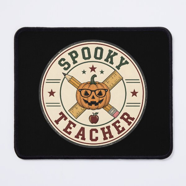 Item preview, Spooky Teacher Badge Retro Pumpkin School Emblem designed and sold by KristenosNehk.