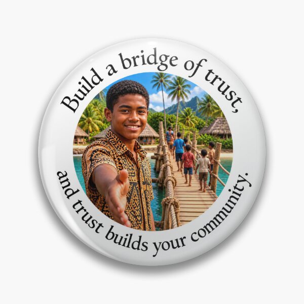 Item preview, Polynesian Community Proverb - Build a bridge of trust | Pacific Art designed and sold by ShakaLife.org.