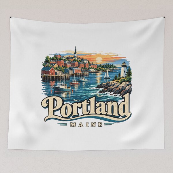 Item preview, Vintage Portland Maine Travel Souvenir Landmark Gift designed and sold by MichaeIRellov.