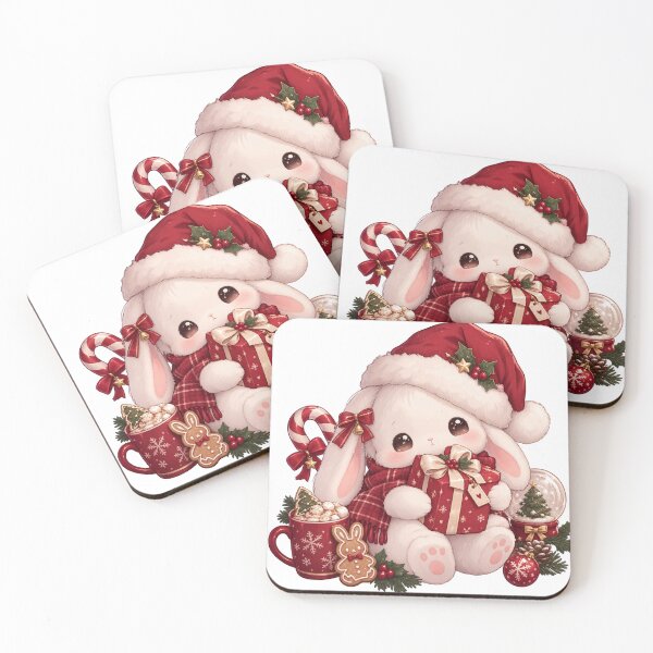 Item preview, Cute Christmas Bunny with Gift – Cozy Holiday Winter Design designed and sold by Kiralemon.