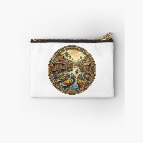 Item preview, Vintage Thai Floating Market Illustration designed and sold by naragon4289.
