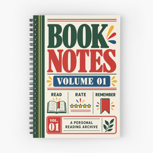 Item preview, Book Notes Volume 01 – Reading Journal Notebook designed and sold by astersgraphics.