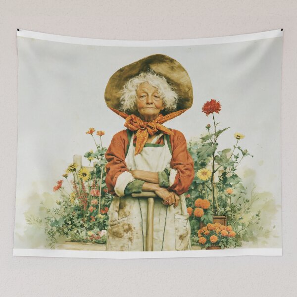 Item preview, Proud Gardener Among Her Summer Flowers designed and sold by junkydotcom.