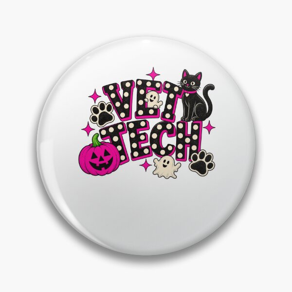 Item preview, Vet Tech Halloween Black Cat Ghost Pumpkin Funny Shirt designed and sold by gamoreRony.