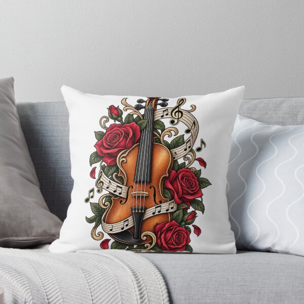 Item preview, Classical violin with red roses and sheet music designed and sold by LongIslandDesgn.