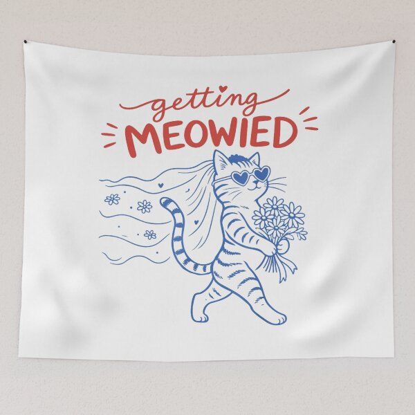 Item preview, Getting Meowied Funny Cat Bride Meme designed and sold by fibiiiartstudio.