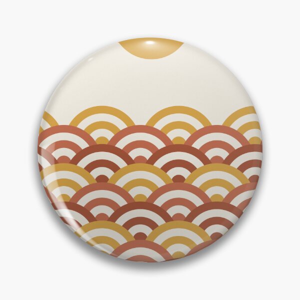 Item preview, Japanese Seigaiha Wave Pattern Warm Tones designed and sold by ChromaLens.