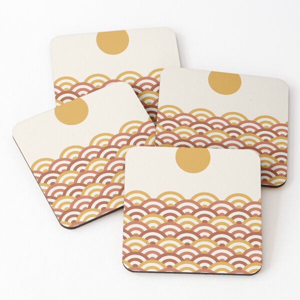 Item preview, Japanese Seigaiha Wave Pattern Warm Tones designed and sold by ChromaLens.