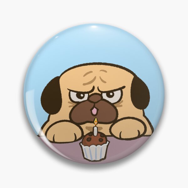 Item preview, Pug happy birthday  designed and sold by Huebucket.