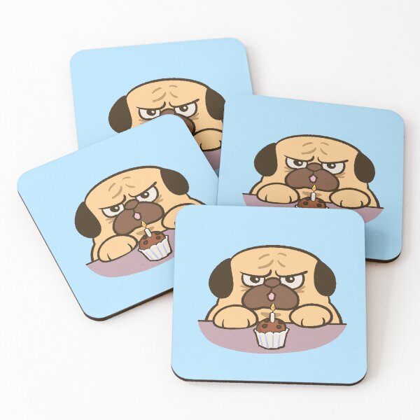 Item preview, Pug happy birthday  designed and sold by Huebucket.