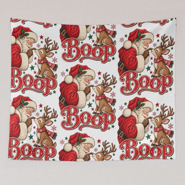 Item preview, Santa Boop Cute Reindeer Nose Vintage Christmas Holiday Retro Art designed and sold by gamoreRony.