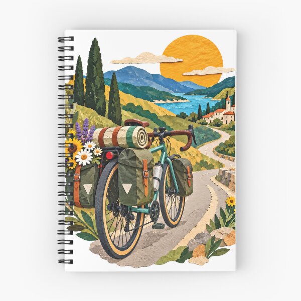 Item preview, Bicycle tour, touring bike with sunflowers, Mediterranean designed and sold by LongIslandDesgn.