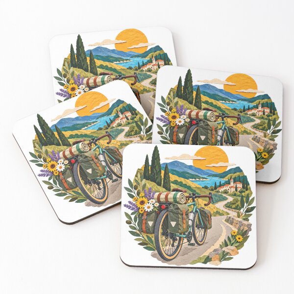 Item preview, Bicycle tour, touring bike with sunflowers, Mediterranean designed and sold by LongIslandDesgn.