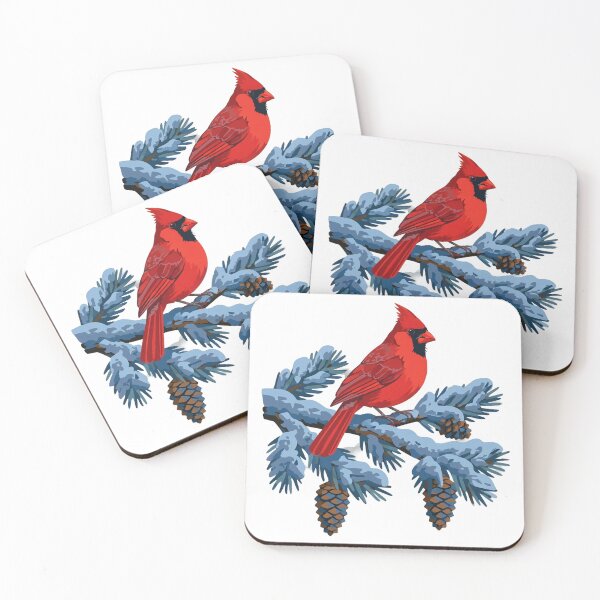 Item preview, Cardinal on a Snowy Branch - Winter Wildlife Nature Tee designed and sold by KERK Art and Design.
