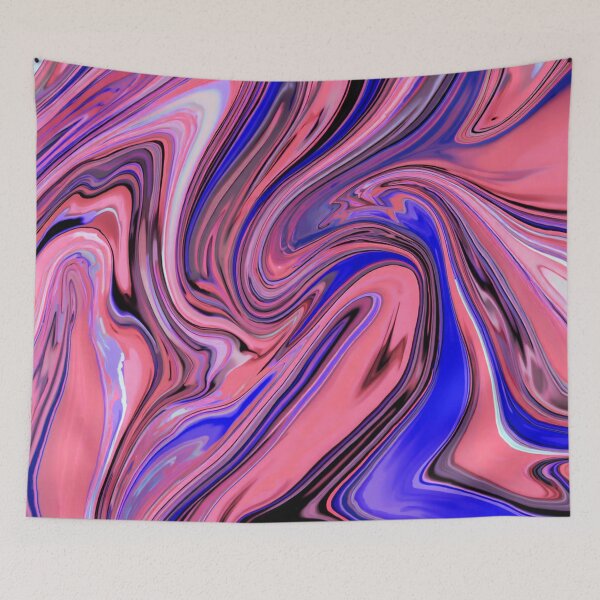 Item preview, Pink & Blue Liquid Swirl – Vibrant Abstract Fluid Art Design designed and sold by Habatour Creations Exclusive Digital Art Products.