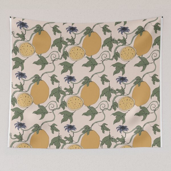 Item preview, Boho Passionfruit Oasis Aesthetic Seamless Pattern designed and sold by  Boho Vibes Studio.