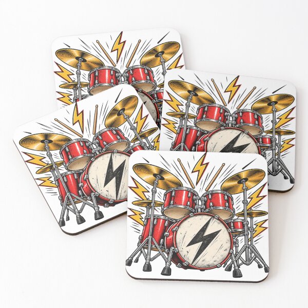Item preview, Rock Drum Set with Lightning Drum Music designed and sold by LongIslandDesgn.
