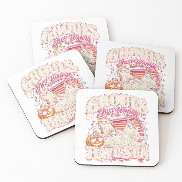 Item preview, Ghouls Just Wanna Have Sun Funny Cute Halloween Ghosts Tanning Retro Spooky Art designed and sold by gamoreRony.