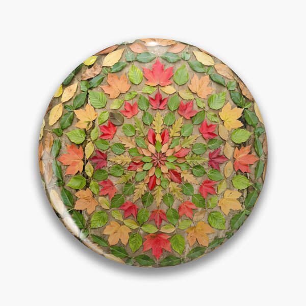 Item preview, Autumn Leaf Mandala On Stone Patio designed and sold by aulanmeloi.