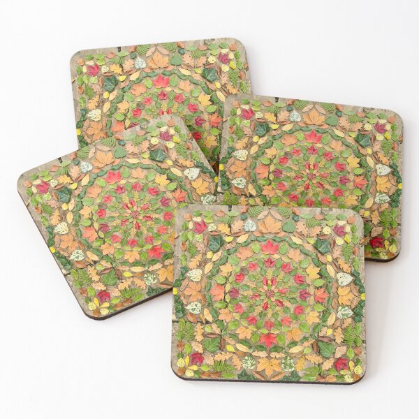 Item preview, Autumn Leaf Mandala On Stone Patio designed and sold by aulanmeloi.