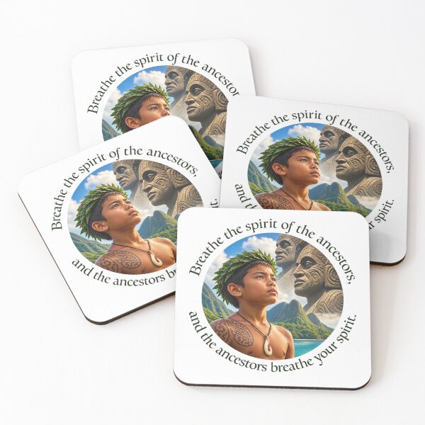 Item preview, Polynesian Heritage Proverb - Breathe the spirit of the ancestors | Pacific Art designed and sold by ShakaLife.org.
