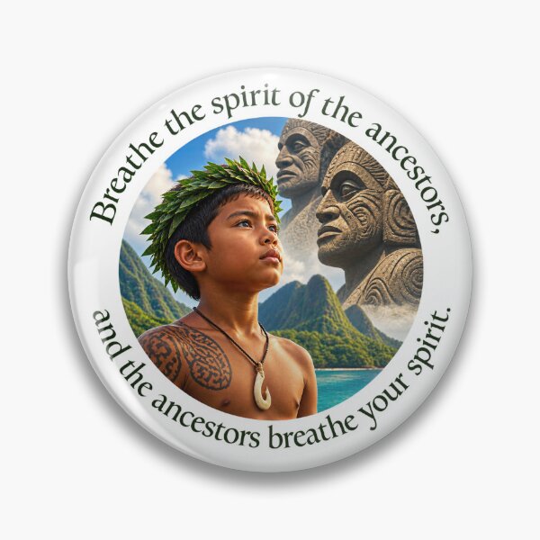 Item preview, Polynesian Heritage Proverb - Breathe the spirit of the ancestors | Pacific Art designed and sold by ShakaLife.org.