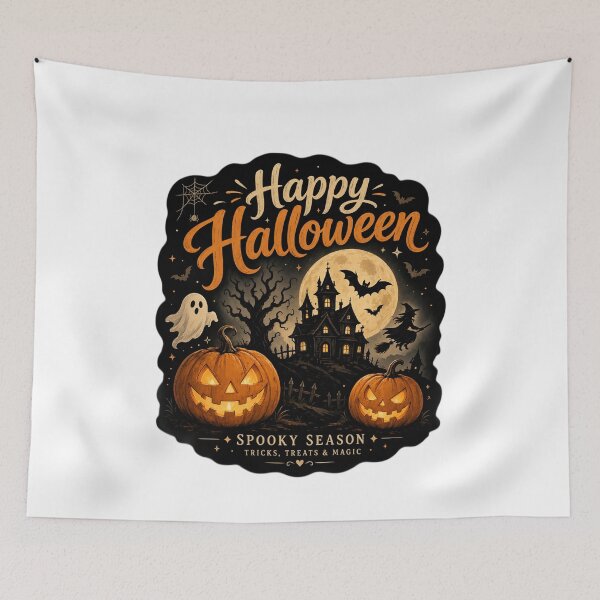 Item preview, Happy Halloween Spooky Season Watercolor Illustration designed and sold by Nela-&-Lena.