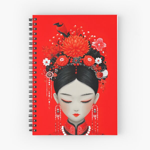 Item preview, Elegant Traditional Chinese Female Portrait with Flowers designed and sold by Artessie.