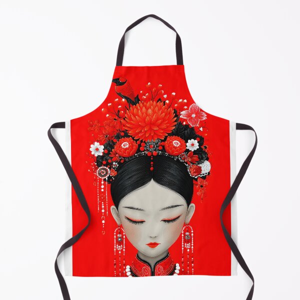 Item preview, Elegant Traditional Chinese Female Portrait with Flowers designed and sold by Artessie.