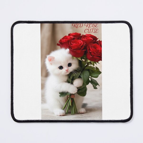 Item preview, Cute Kitten Cat Red Rose designed and sold by Freedom Line Studio.