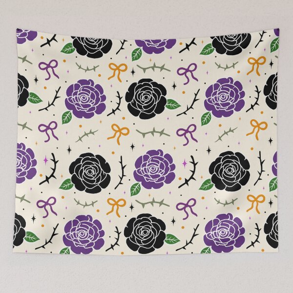 Item preview, Gothic Rose and Bow Halloween Seamless Floral Pattern designed and sold by i-have-idea.