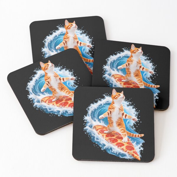 Item preview, Cat Surfing On Pizza Slice Funny Surfer Kitten Cool Wave  designed and sold by BURRITO-STUDIO.