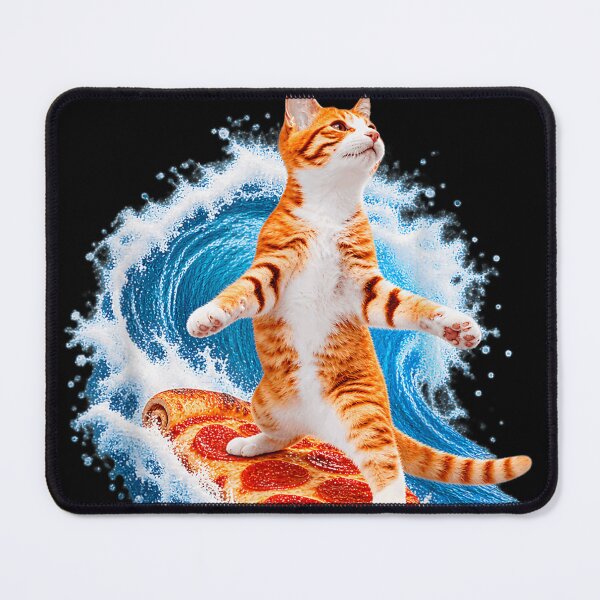 Item preview, Cat Surfing On Pizza Slice Funny Surfer Kitten Cool Wave designed and sold by BURRITO-STUDIO.