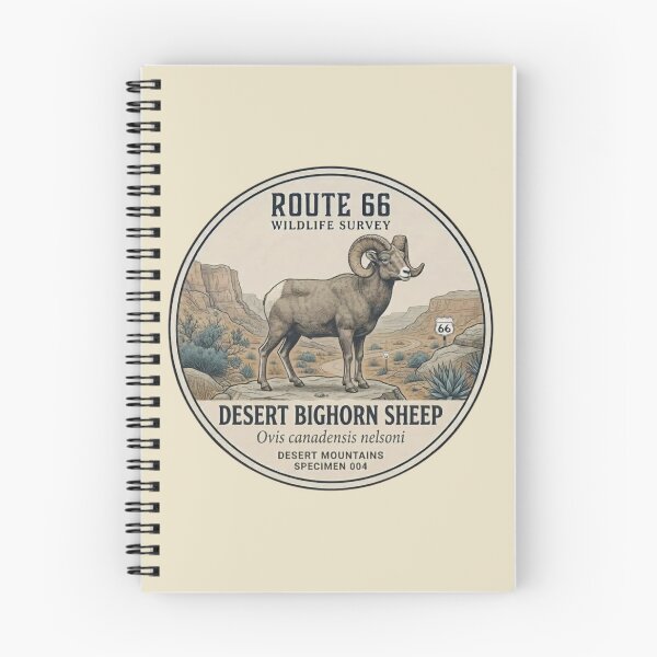 Item preview, Desert Bighorn Sheep Route 66 Wildlife Badge designed and sold by CalmCapy Co.