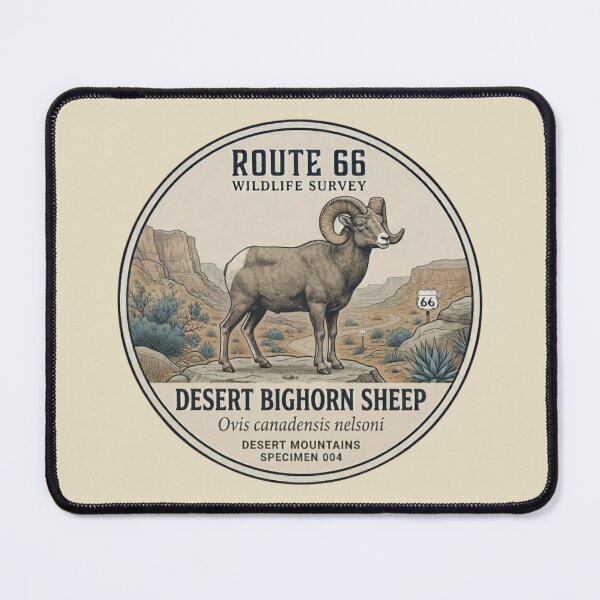 Item preview, Desert Bighorn Sheep Route 66 Wildlife Badge designed and sold by CalmCapy Co.
