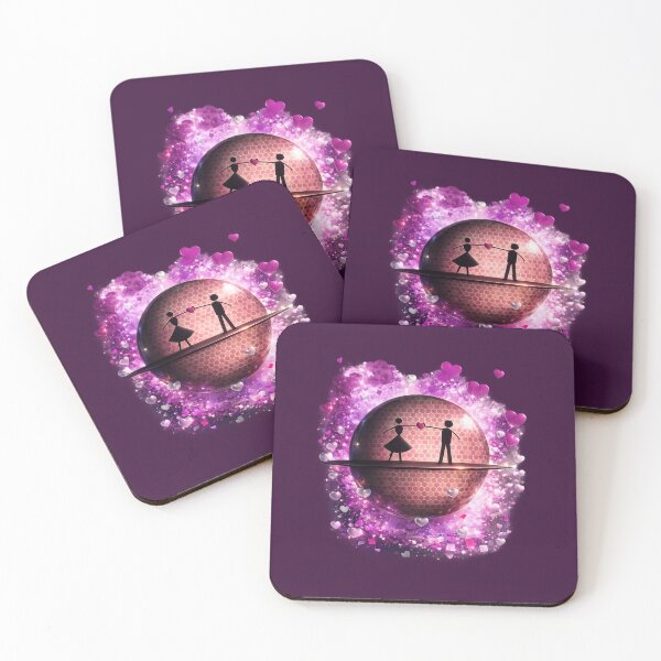 Item preview, Romantic Couple Silhouette – Pink Disco Heart Art designed and sold by NB-Artmagic.