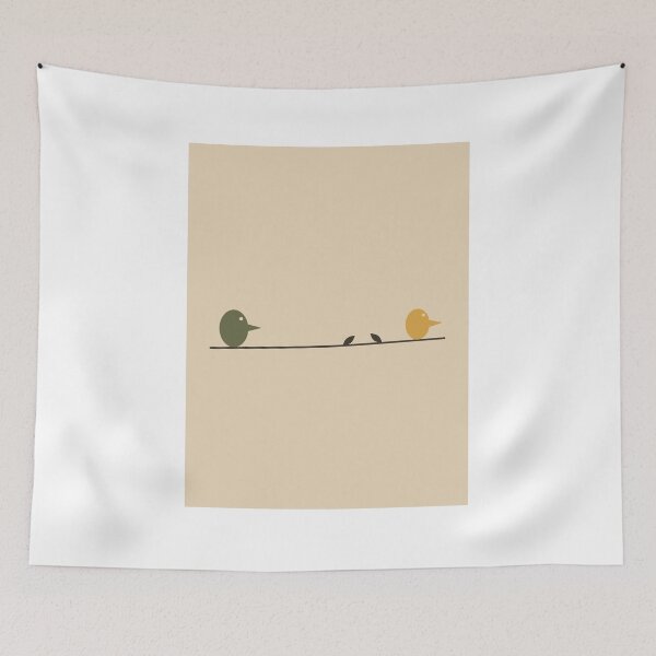 Item preview, Two Little Birds on a Wire Minimalist Print designed and sold by ChromaLens.