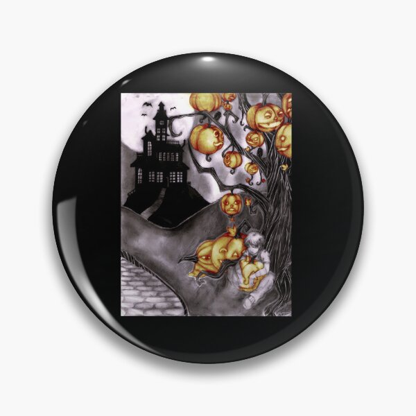 Item preview, Haunted Mansion Pumpkin Tree Spooky Night Painting designed and sold by AsierRios.
